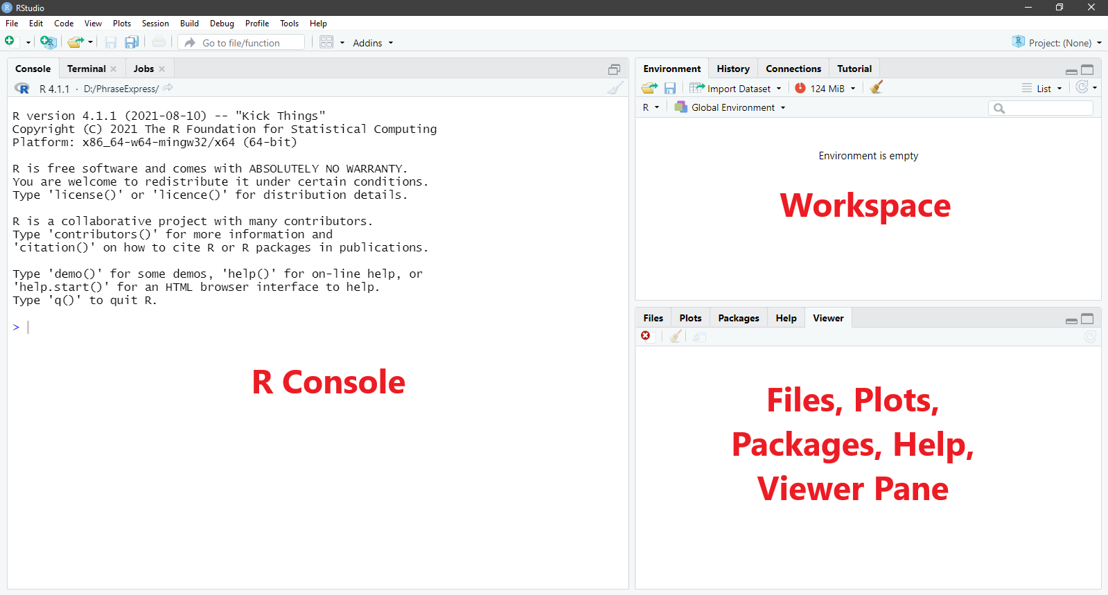 R Studio Interface With Three Panes